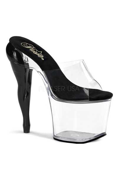 Clear Black Clear Sculpted Leg High Heels