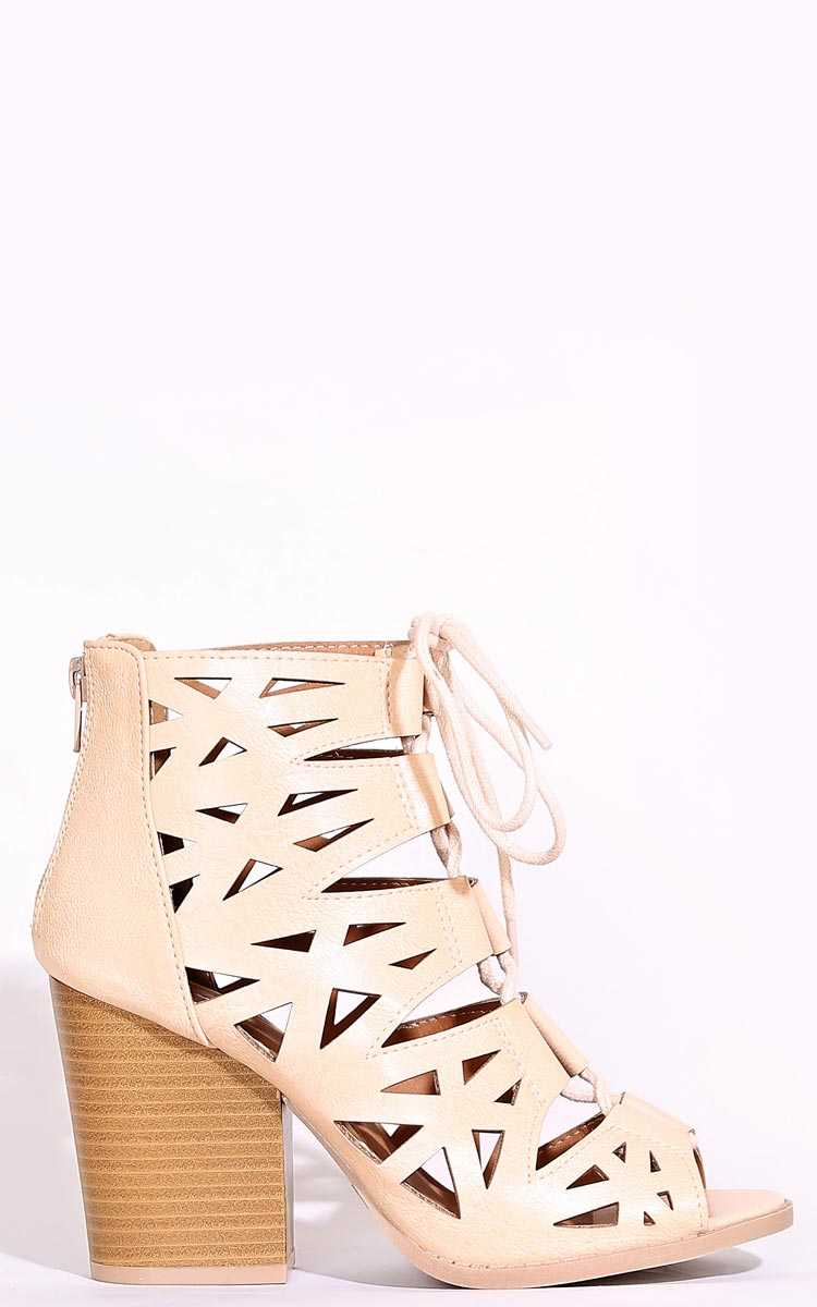 QUPID Barnes Cut Out Booties - Blush in Size 6 by Styles For Less