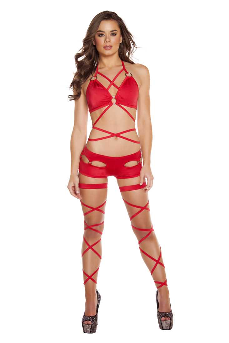 Red Cut Out Shorts