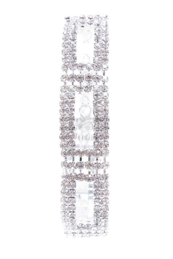 Silver Rhinestone Encrusted Bracelet