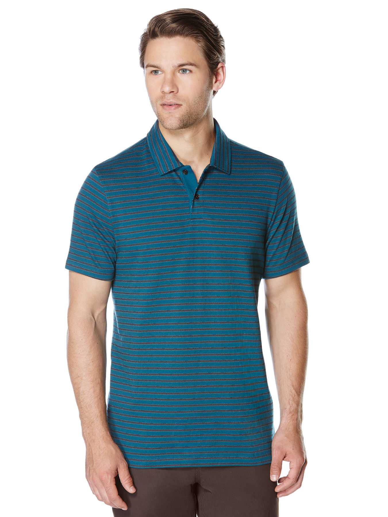 Perry Ellis Short Sleeve Horizontal Stripe Polo