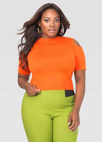 Cold Shoulder Cut-Out Crop Top