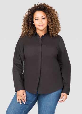 Split Back Button Front Shirt