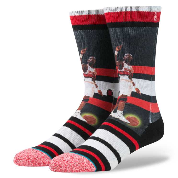 Stance Dikembe Mutombo - Trading Card RED S/M NBA Legends Socks