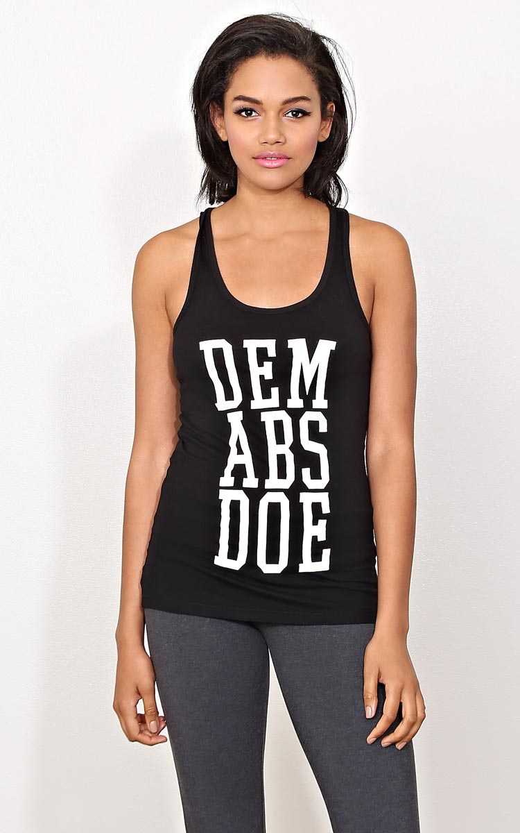 DEM ABS DOE Knit Tank - - Black in Size by Styles For Less