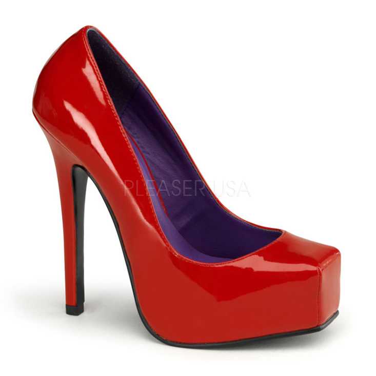 Red Patent Faux Leather Pump High Heels