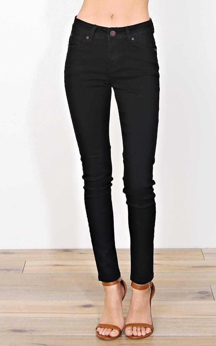 Bentley Curve Control Denim Skinny Jeans - Black Denim in Size by Styles For Less