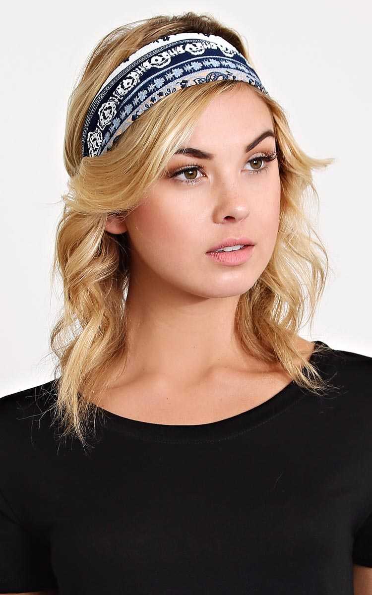 Spring Time Headwrap Set - N/S - Navy Combo by Styles For Less
