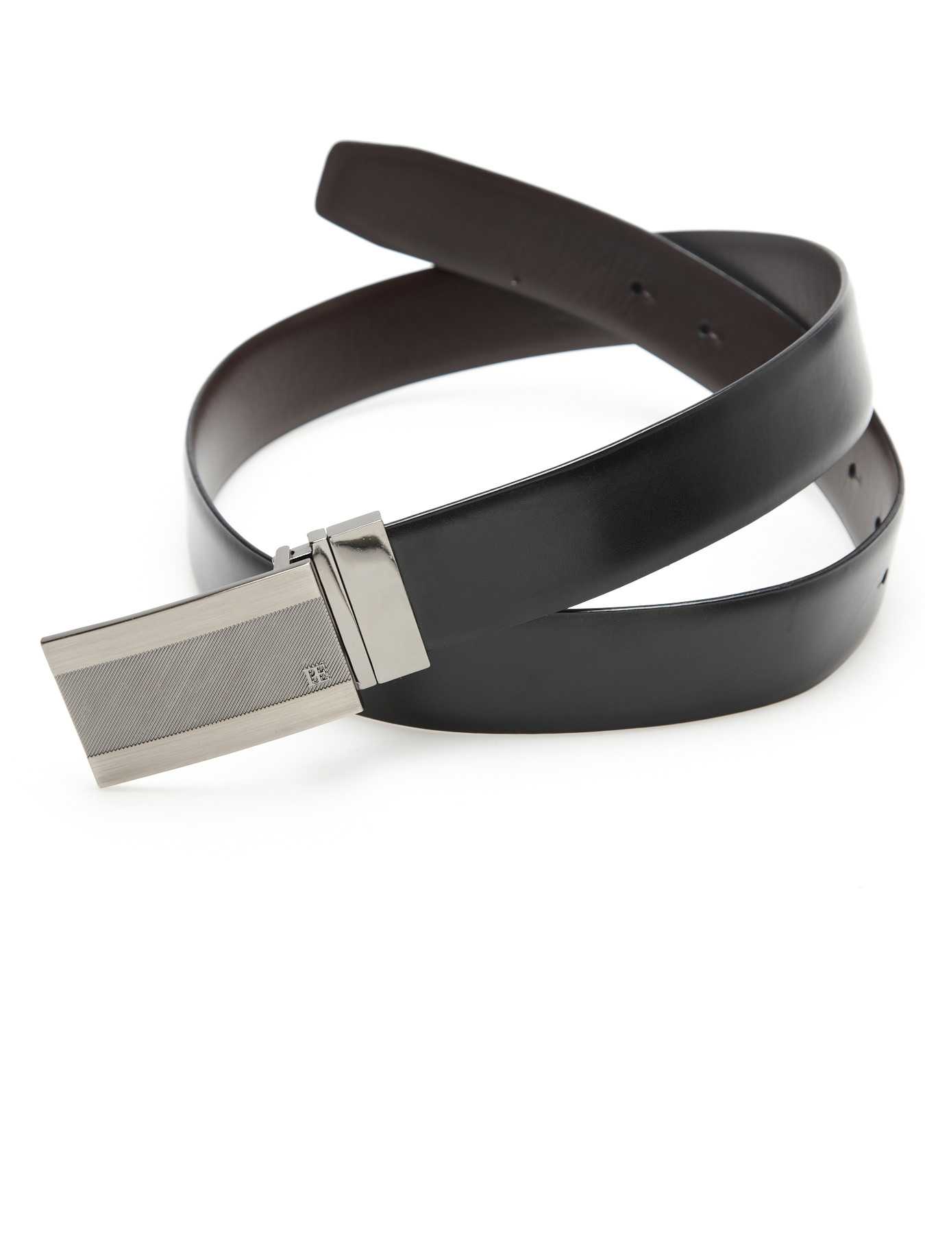Perry Ellis Emery Plaque Leather Belt