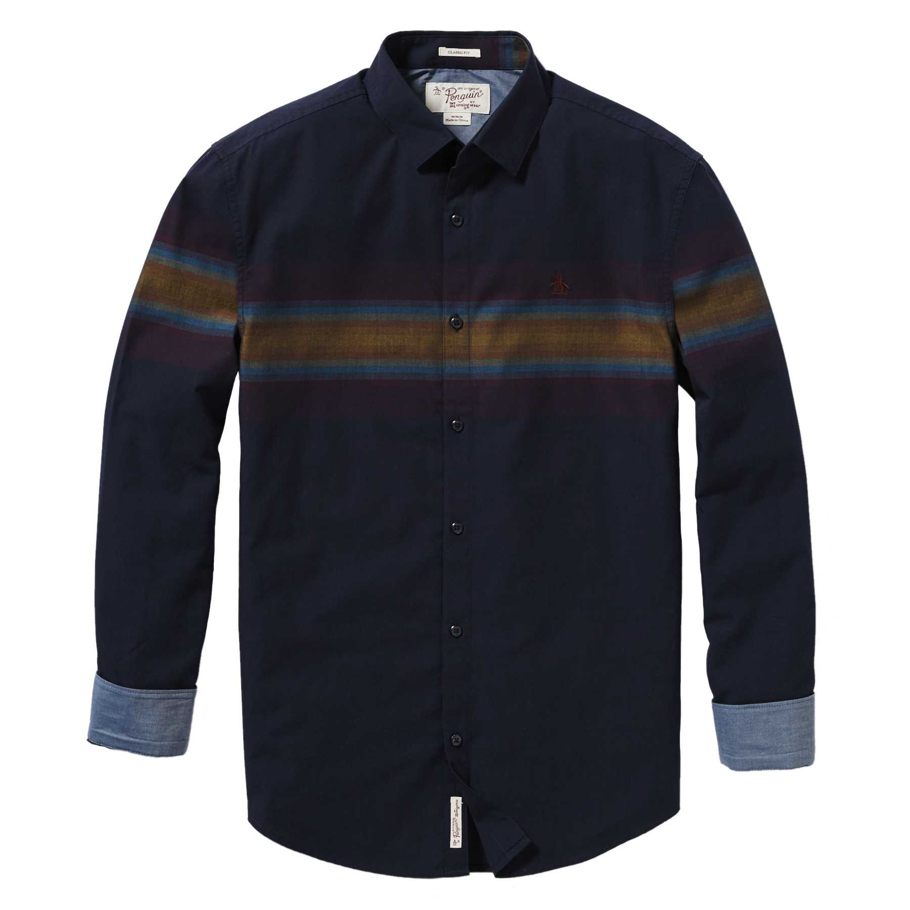 Original Penguin CLASSIC FIT OMBRE STRIPE SHIRT