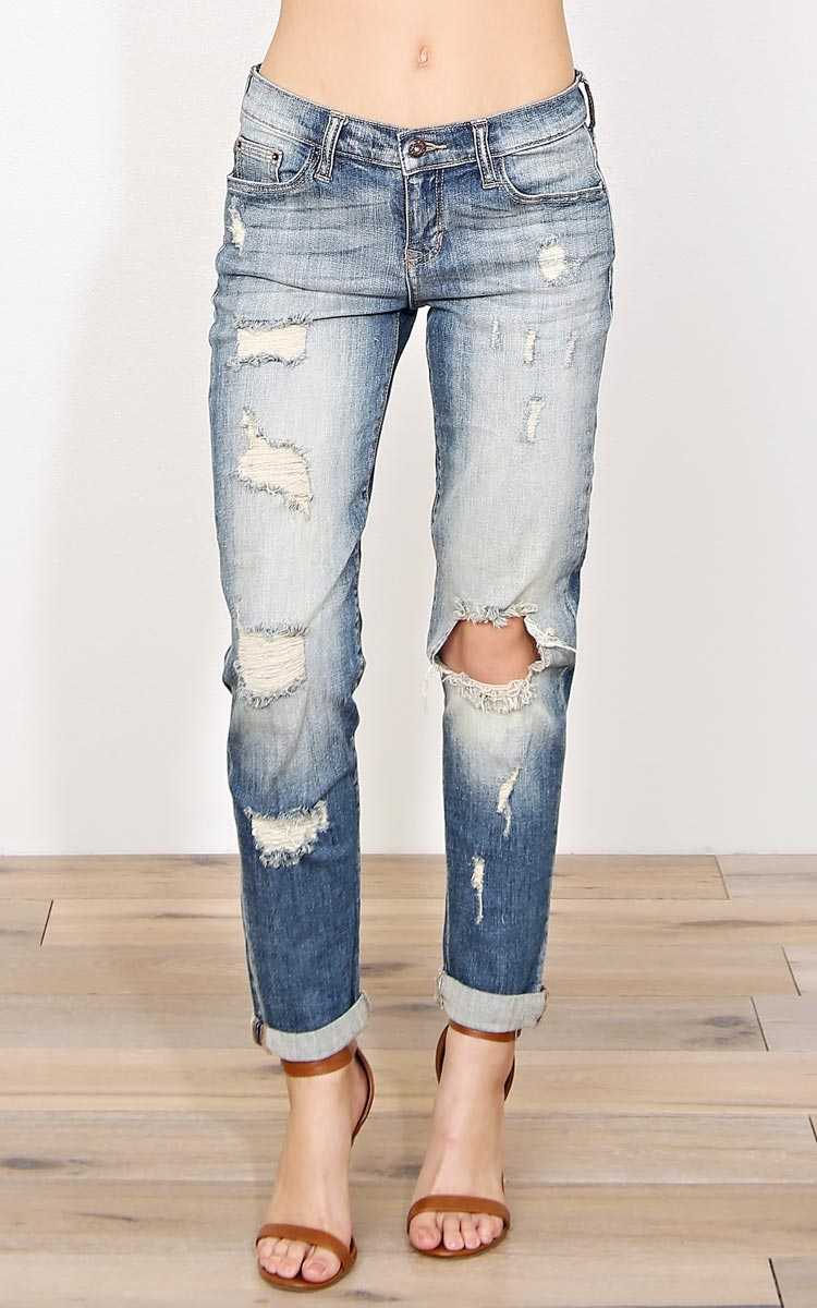SNEAK PEEK Lisa Skinny Jeans - Tinted Destroyed in Size by Styles For Less