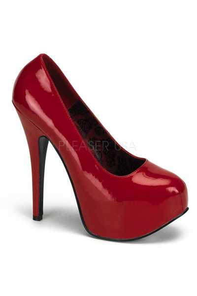 Red Patent Faux Leather Pump High Heels