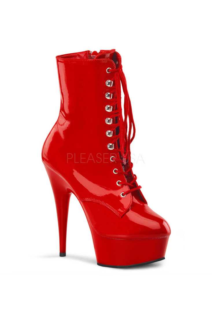 Red Patent Faux Leather Booties