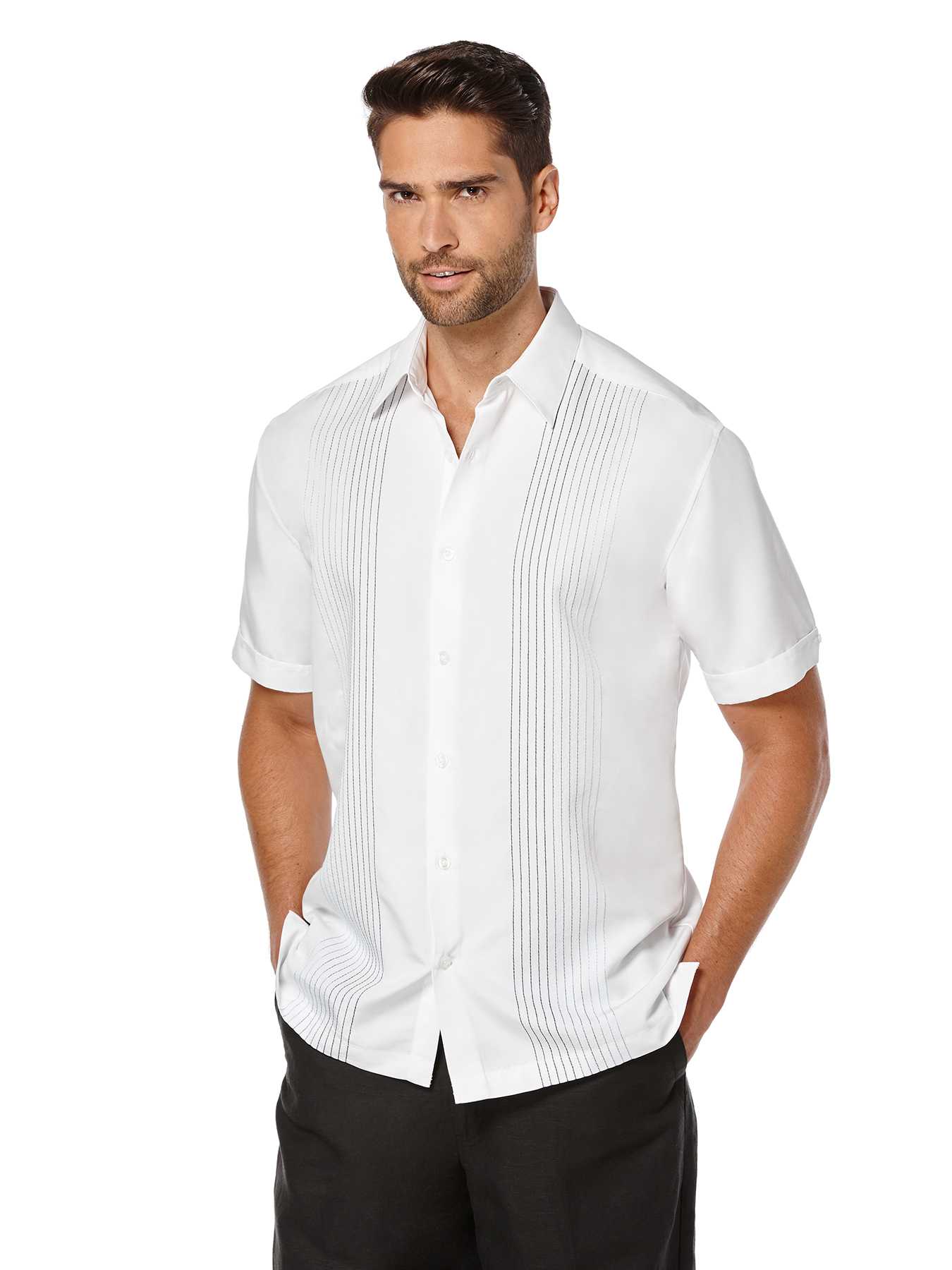 Cubavera Short Sleeve Ombre Embroidered Shirt