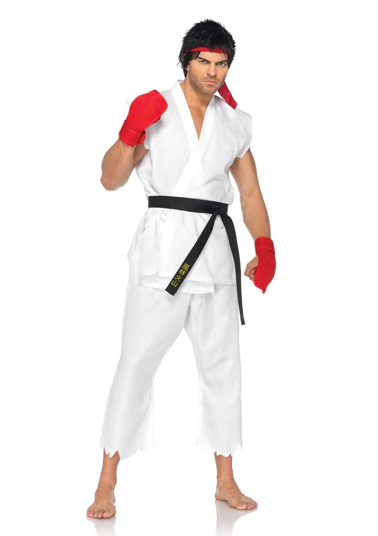 White 5 Piece Ryu Licensed Street Fighter Hasbro Costume