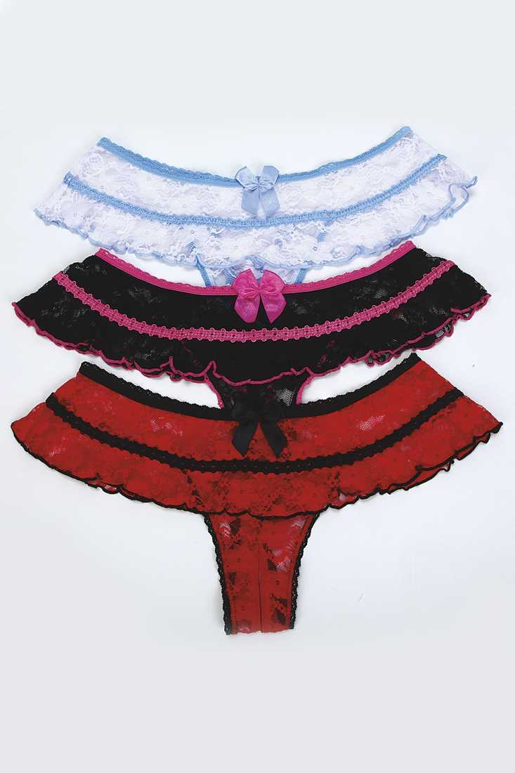 White Baby Blue Lace Open Front Panty