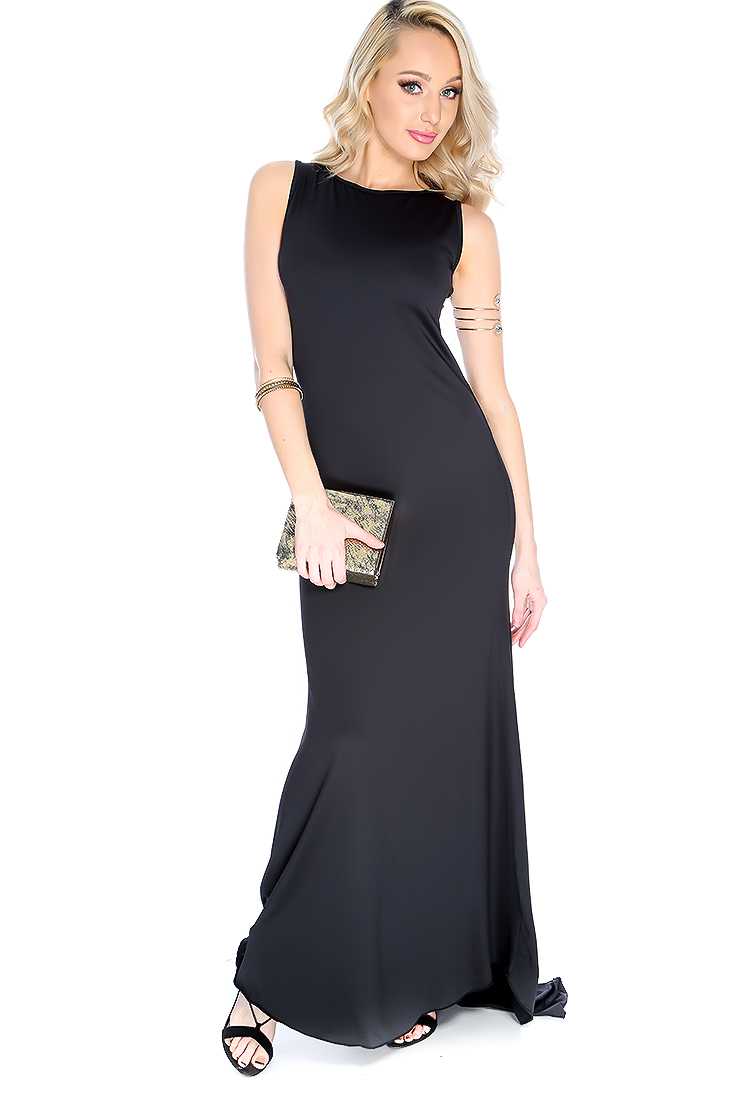 Sexy Black Sleeveless Maxi Dress