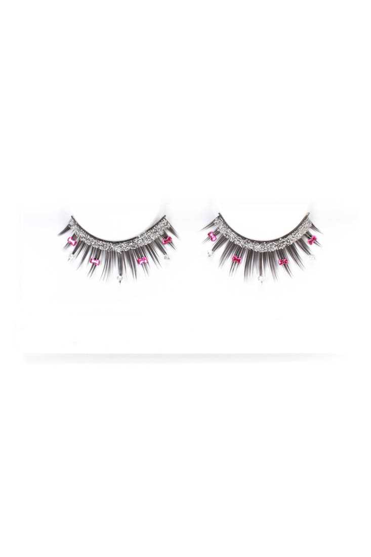 Silver Bow And Rhinestone Detailed Faux Lashes