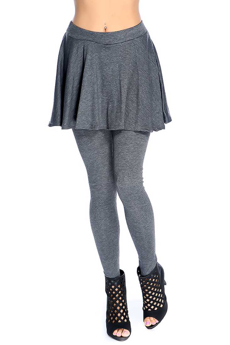 Charcoal Skirt Overlay Leggings