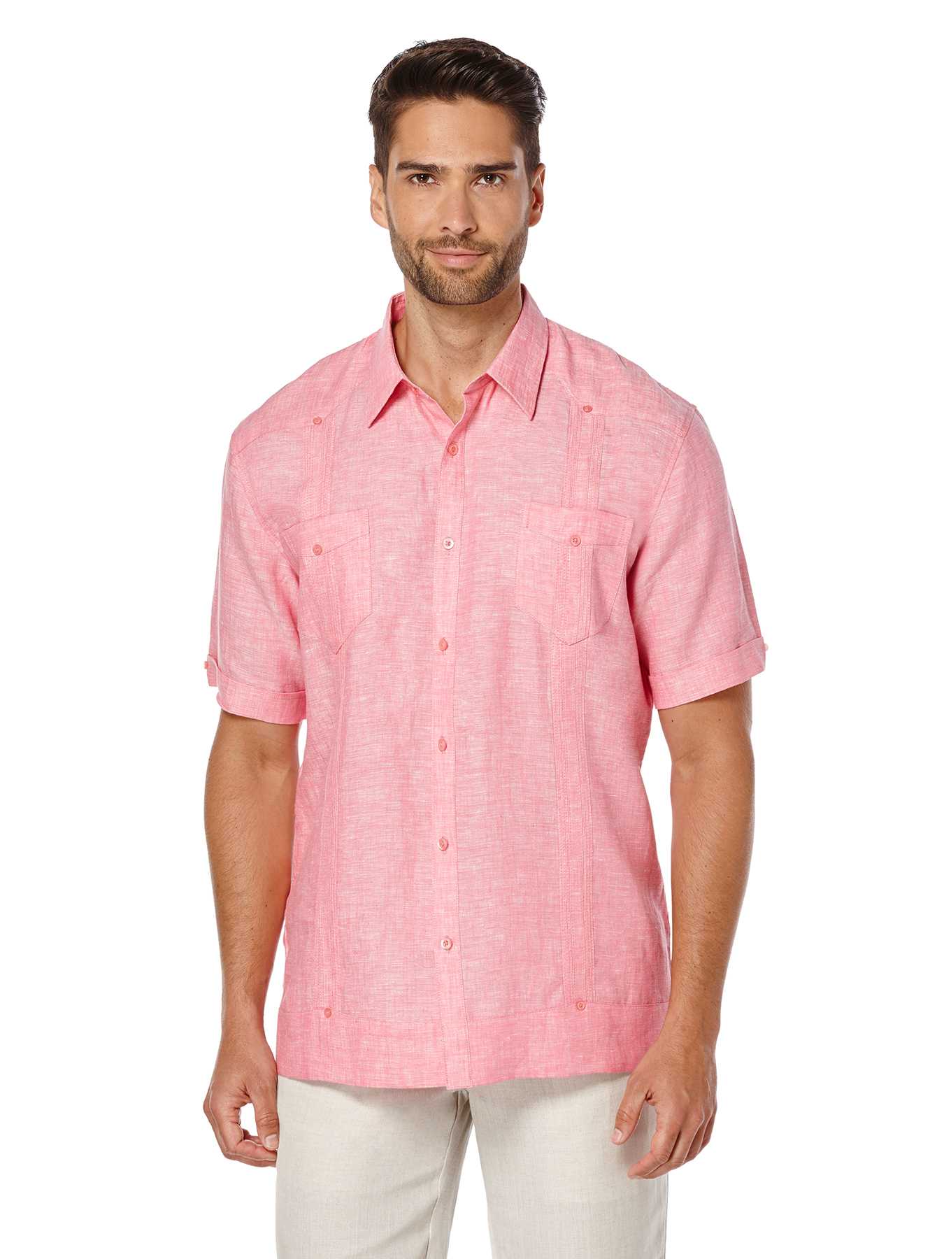 Cubavera 100% Linen Short Sleeve 2 Upper Pocket Guayabera