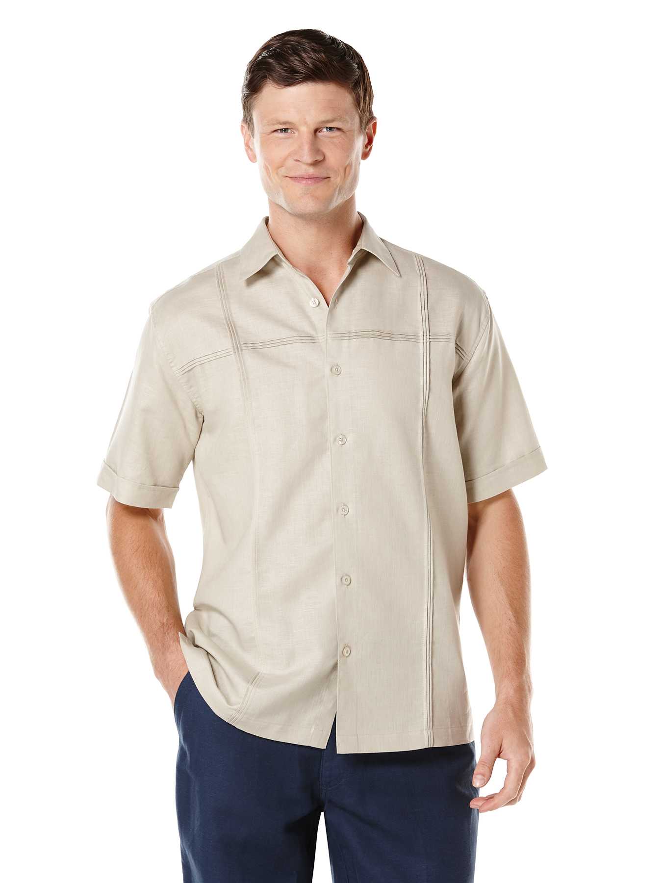 Cubavera Short Sleeve Tuck Panels Shirt