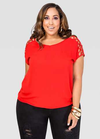 Crepe Lattice Tee