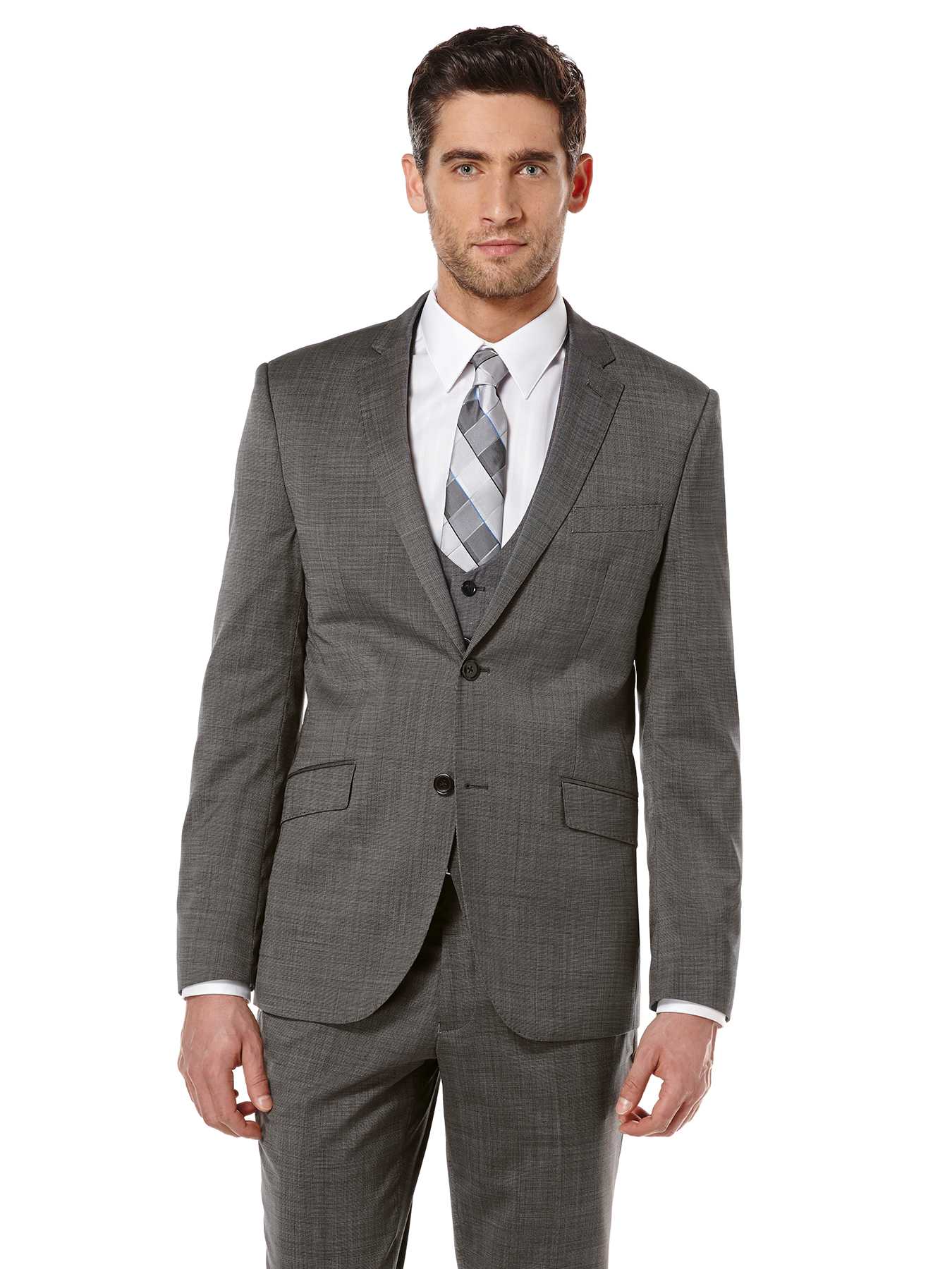 Perry Ellis Charcoal Neat Suit Jacket