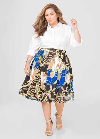 Status Print Flare Skirt