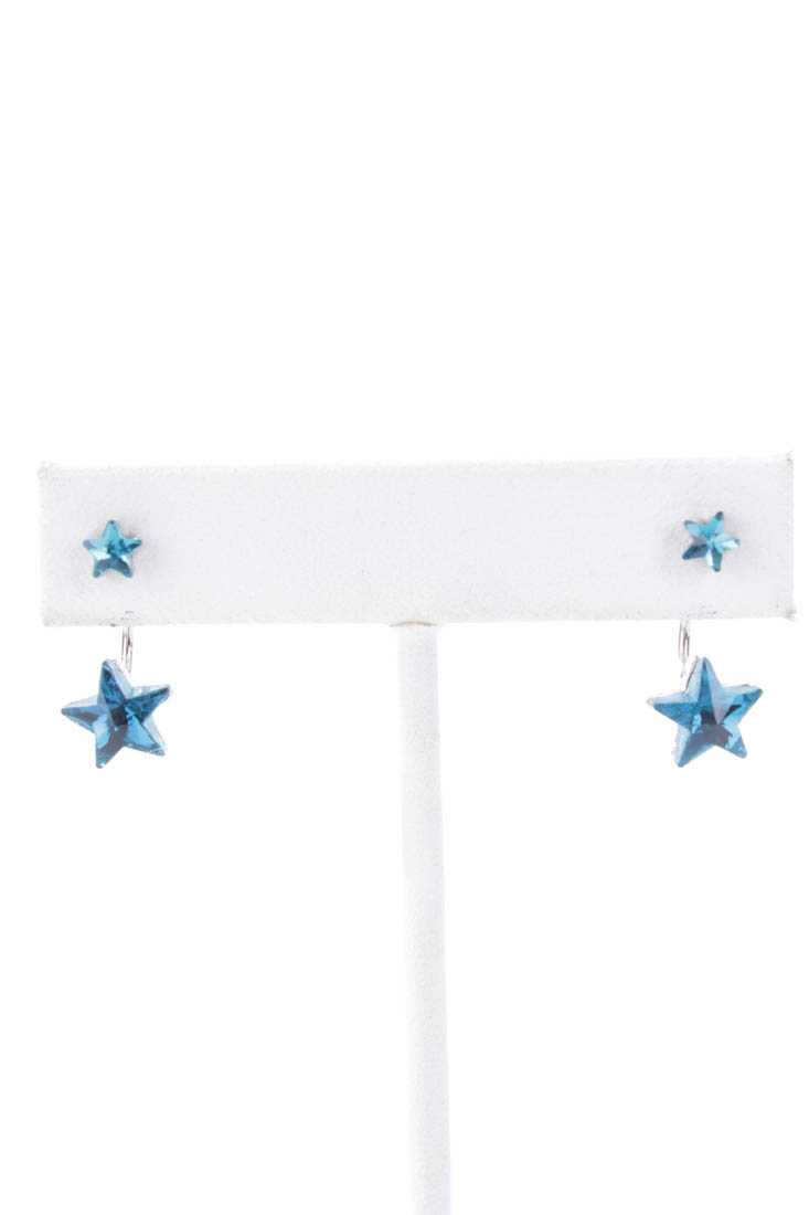Turquoise High Polish Star Studded Earrings