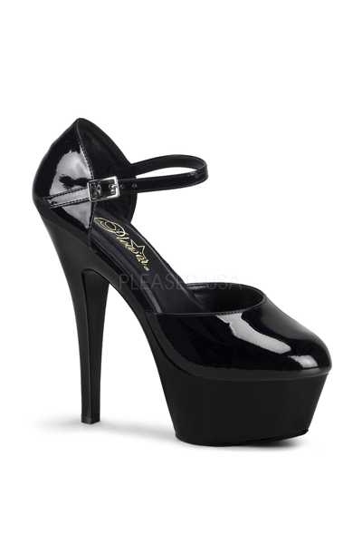 Black Patent Faux Leather Platform High Heels