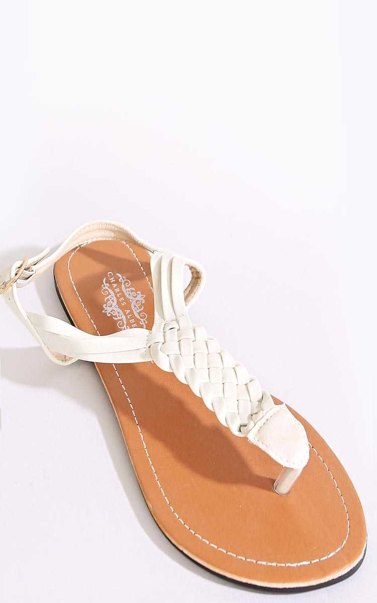 Ponte T Strap Sandals - Taupe in Size by Styles For Less