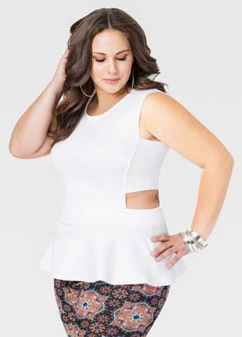 Scuba Cut-Out Peplum Top