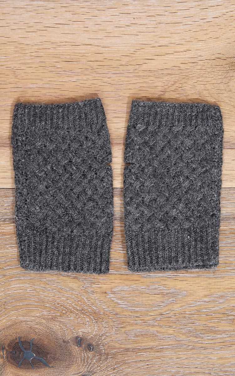 Basketweave Fingerless Gloves - N/S - Ivry/Natrl by Styles For Less